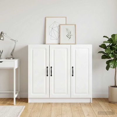 vidaXL Servírovacia skriňa Biela s vysokým leskom 89 x 34,5 x 77 cm