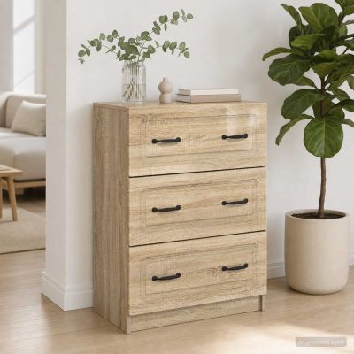vidaXL Zásuvkový kabinet Dub sonoma 66 x 34,5 x 87 cm Kompozitné drevo