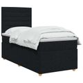 vidaXL Posteľ boxspring s matracom Čierna 90 x 200 cm Látka