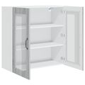 vidaXL Nástenný sklenený kabinet PORTO Sivý Sonoma 80 x 31 x 80 cm