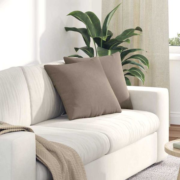 vidaXL Vankúše na pohovku 2 pcs Sivohnedá 45 x 45 cm látka