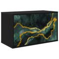 vidaXL Nástenný TV kabinet WIJHE 69 x 33 x 40 cm Čierny dub