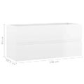 vidaXL Skrinka pod umývadlo, lesklá biela 100x38,5x45 cm