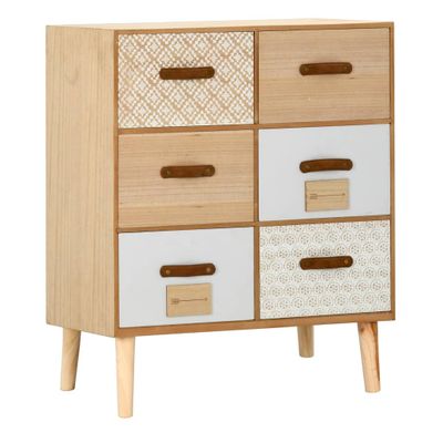 vidaXL Komoda so 6 zásuvkami 60x30x75 cm masívne borovicové drevo