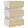 vidaXL Nočný stolík s LED, biela a sonoma 45x35x67cm, kompozitné drevo