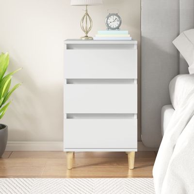 vidaXL Nočný stolík biely 40x35x70 cm spracované drevo