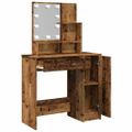 vidaXL toaletný stolík s LED Old Wood 86,5x35x136 cm