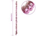 vidaXL Vianočný guľový girland LED Ružová 186 cm Polystyrén