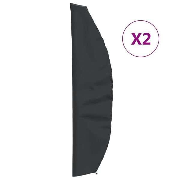 vidaXL Obaly na záhr. slnečník 2 ks 280x30/81/45 cm 420D oxford látka