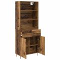 vidaXL Highboard Staré drevo 69,5 x 34 x 180 cm Kompozitné drevo