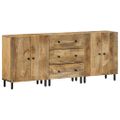 vidaXL Bočné skrinky 3 ks 60x33x75 cm masívne mangovníkové drevo
