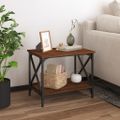 vidaXL Príručný stolík hnedý dub 55x38x45 cm spracované drevo