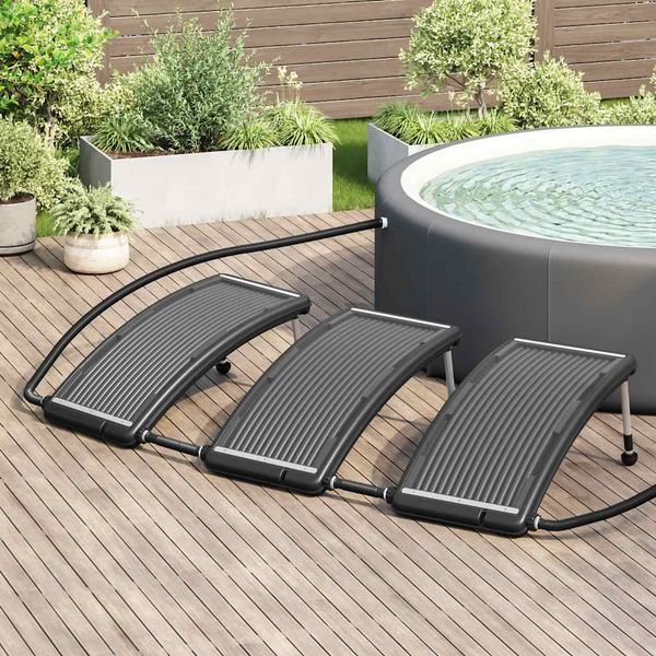 vidaXL Zaoblené bazénové solárne ohrievacie panely 3 ks 110x65 cm