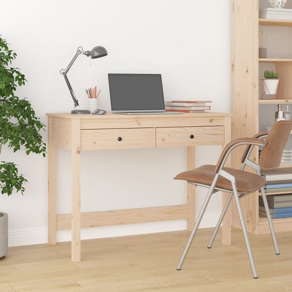 vidaXL Písací stôl so zásuvkami 100x50x78 cm masívna borovica