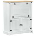 vidaXL Skriňa na víno Biela 97 x 45 x 114 cm Masívne borovicové drevo