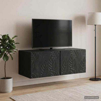 vidaXL Nástenná TV skrinka 98 x 41 x 30 cm Čierna Kompozitné drevo