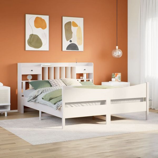 vidaXL Posteľ bez matraca biela 180x200 cm masívna borovica