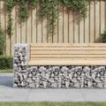 vidaXL Záhradná lavička gabiónový dizajn 122x71x65,5cm masív. borovica