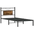 vidaXL Posteľný rám bez matraca dymový dub 80x200 cm kompozitné drevo