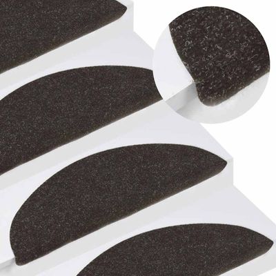 vidaXL Schodiskové rohože samolepiace 10 ks čierne 56x17x3 cm