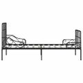vidaXL Posteľný rám s lamelovým roštom, čierny, kov 100x200 cm