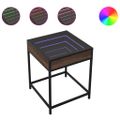vidaXL Konferenčný stolík s nekonečnými LED hnedý dub 40x40x51 cm