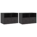 vidaXL TV skrinky 2 ks čierne 67x39x44 cm oceľ