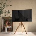 SUNNE by Elite Screens stojan pro LCD a TV 45 - 65"/ max. 40 kg/ dřevěný Stojan pro TV, 45–65", 40 kg, VESA 400×400, otácení ±45°, bukové drevo, ocel, hliník, Walnut/Black nebo Natural/White