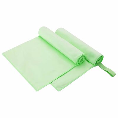 vidaXL Športové uteráky 2 pcs Zelená 100 x 50 cm Polyester a polyamid