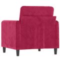 vidaXL Kreslo vínovo-červené 60 cm zamat