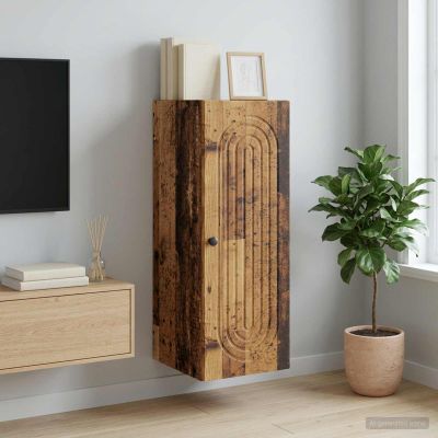 vidaXL Nástenná skrinka Staré drevo 33 x 34,5 x 90 cm Kompozitné drevo
