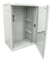 XtendLan 22U/600x600, na zeď, jednodílný, rozložený, skleněné dveře, šedý Rozvadec, 19", na stenu, jednodílný, 22U, 600 x 600, celosklenené dvere, kourové sklo, nosnost 60kg, šedý