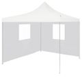 vidaXL Profesionálny skladací párty stan+2 steny 3x3 m, oceľ, biely