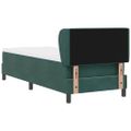 vidaXL Posteľ s pružinovým rámom Tmavozelená 80 x 200 cm Zamat