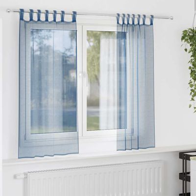 vidaXL Voálové závesy so slučkami 2 ks, kráľovská modrá 140x140 cm
