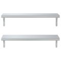 vidaXL Nástenné police 2 ks 75x23,5cm, strieborné, nehrdzavejúca oceľ