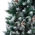 vidaXL Umelý vianočný stromček s LED a setom gulí a šiškami 210 cm