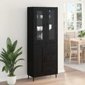 vidaXL Highboard 2 ks Čierny dub 69,5 x 34 x 180 cm Kompozitné drevo