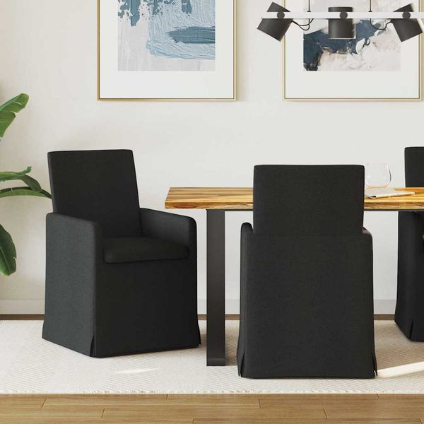 vidaXL Jedálenské stoličky 2 pcs Čierna 57 x 67 x 95 cm látka