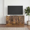 vidaXL TV skrinka Dymový dub 99 x 34,5 x 47 cm Kompozitné drevo
