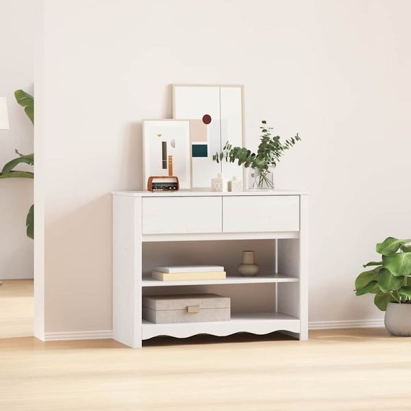 vidaXL Konzolový stôl so zásuvkou Drammen Biela 89,5 x 37 x 73 cm