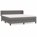 vidaXL Boxspring posteľ s matracom sivá 180x200 cm umelá koža
