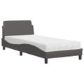 vidaXL Posteľ s matracom Dover sivá 90x200 cm umelá koža
