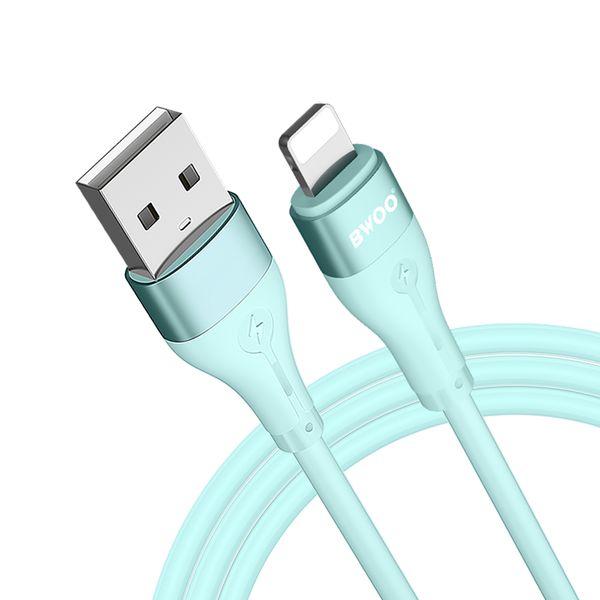Kábel BWOO Minimalist Silicone 3A X280L USB-A na Lightning zelený