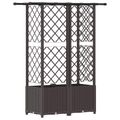 vidaXL Vyvýšený záhon s mriežkou a strechou Hnedá 124 x 40 x 136 cm PP
