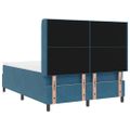 vidaXL Posteľ s pružinovým rámom Modrá 160 x 200 cm Zamat