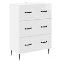 vidaXL Zásuvkový kabinet Biela s vysokým leskom 66 x 34,5 x 89,5 cm
