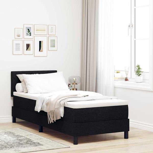 vidaXL Posteľ s pružinovým rámom Čierna 80 x 200 cm látka
