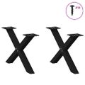vidaXL Nohy konferenčného stolíka v tvare X, 2 ks, čierne, 60 x (30-31) cm, oceľové