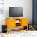 vidaXL TV skrinka horčicovožltá 100,5x39x60,5 cm oceľ